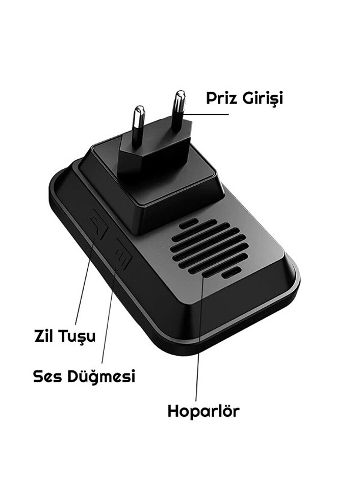Buton 1 Alıcı Pil Gerektirmeyen Kablosuz Led Kapı Zili

 - Görsel 5