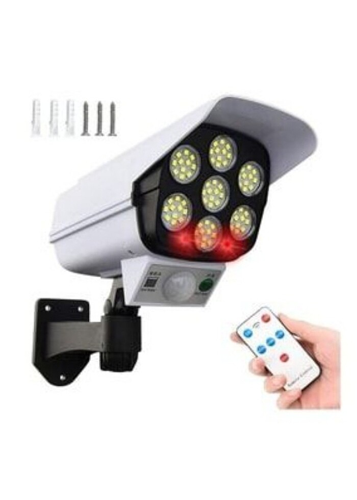 Sensörlü Solar 77 Led Hırsız Caydırıcı Sahte Kamera Lamba - Görsel 3