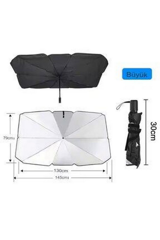 Gri Minimalist Erkek Şemsiye 140x80 cm - Görsel 3