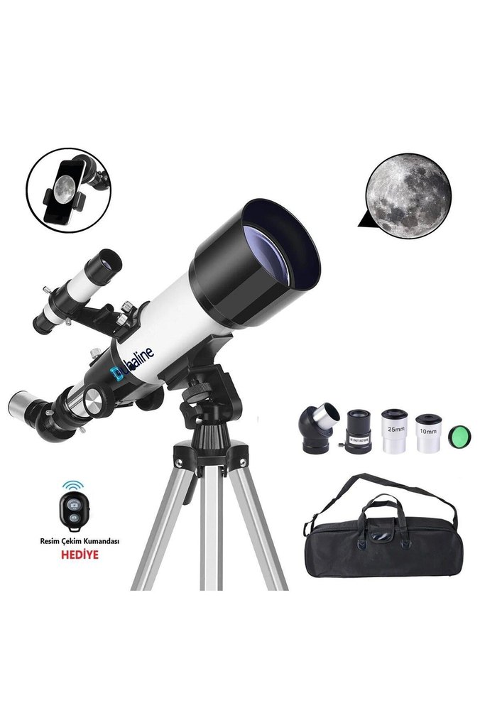 Beyaz Teleskop Seti 25mm ve 10mm Gözlem Lensleri 150 x çantalı - Görsel 5