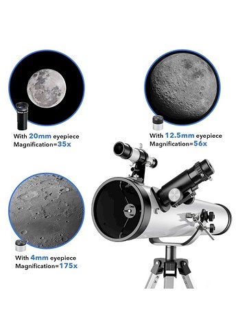 Beyaz Teleskop ve Filtre Seti 875x - Görsel 2