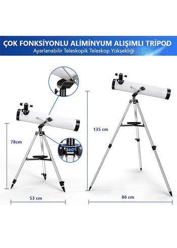 Beyaz Teleskop ve Filtre Seti 875x - Görsel 5