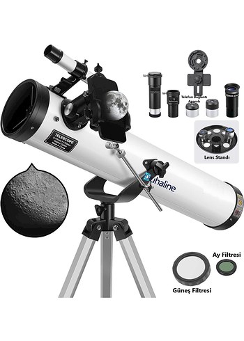 Beyaz Teleskop ve Filtre Seti 875x