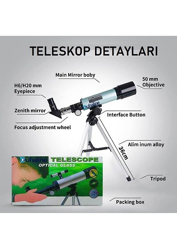 90 x 6mm & 20mm Lensli Teleskop ve Ay Filtresi - Görsel 2