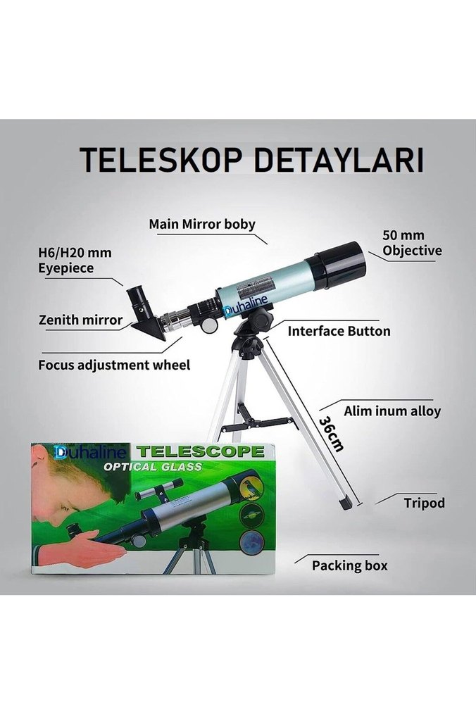 90 x 6mm & 20mm Lensli Teleskop ve Ay Filtresi - Görsel 2