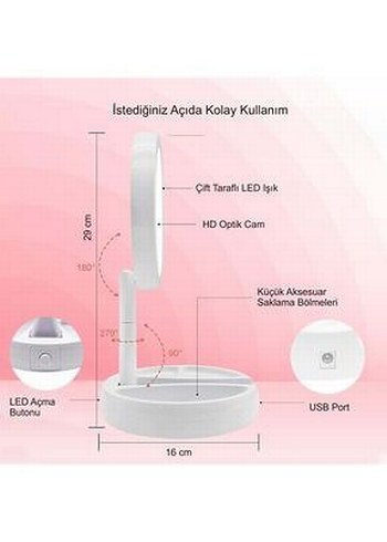 Diger Beyaz Işıklı Makyaj Aynası - Görsel 5