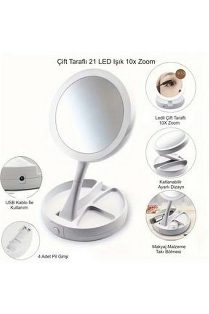 Diger Beyaz Işıklı Makyaj Aynası - Görsel 4