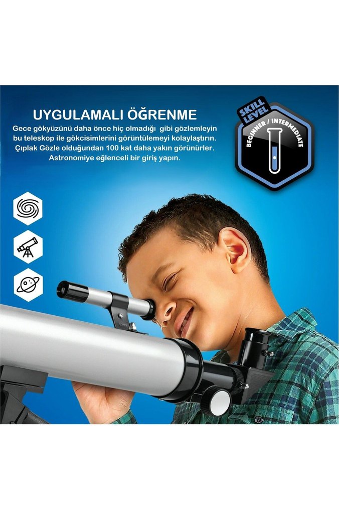 50mm Objektifli 100X Teleskop Tripodlu - Görsel 3