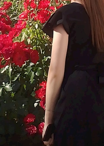 Siyah V Yakalı Kadın Midi Tulum - Görsel 2