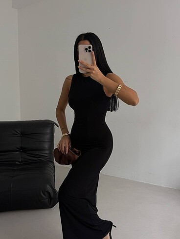 Diğer Halter Yaka Maxi Elbise Xs/S/M/L