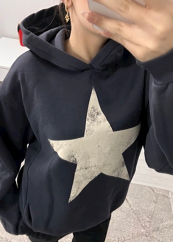 Gri Kapüşonlu Rahat Kesim Kadın Sweatshirt - Görsel 4
