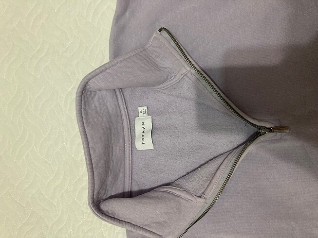 xl Beden lila fermuarlı sweatshirt