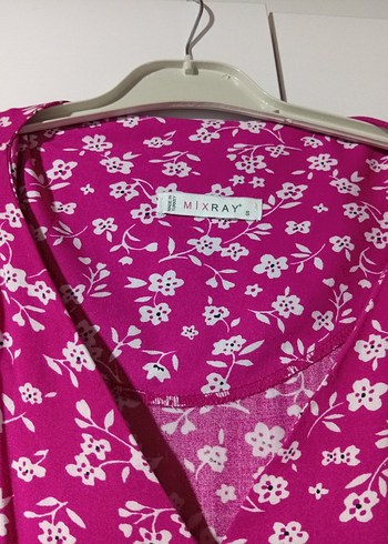 Pembe Çiçekli Uzun Düğmeli Bohem Elbise - Görsel 4