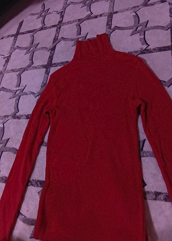 Bordo Balıkçı Yaka İnce Triko Kadın Kazak - Görsel 3