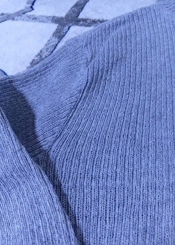 Gri Kadın Boğazlı Triko Kazak - Görsel 2