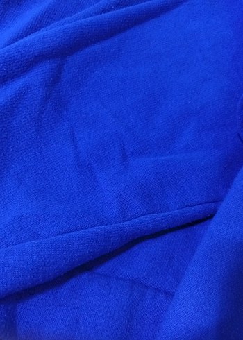 Mavi V Yaka oversize sweatshirt - Görsel 3