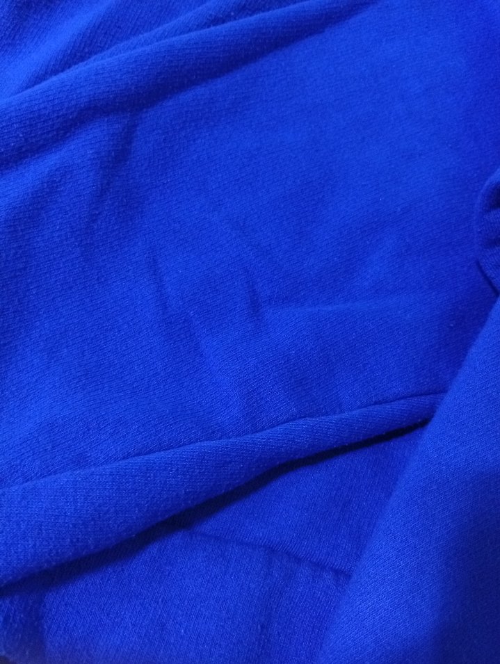 Mavi V Yaka oversize sweatshirt - Görsel 3