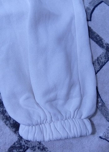 Beyaz Rahat Kesim Kadın Eşofman Altı - Görsel 2