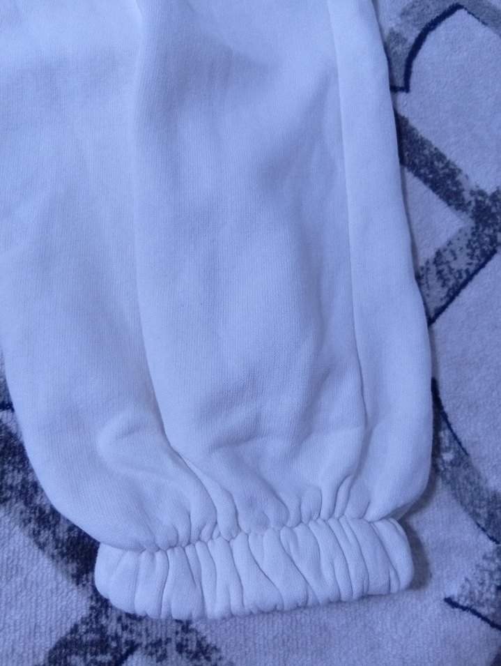 Beyaz Rahat Kesim Kadın Eşofman Altı - Görsel 2