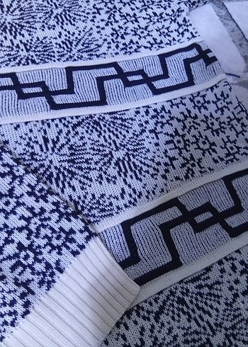 Bohem Uzun Kollu Örgü Desenli Kadın Kazak - Görsel 3