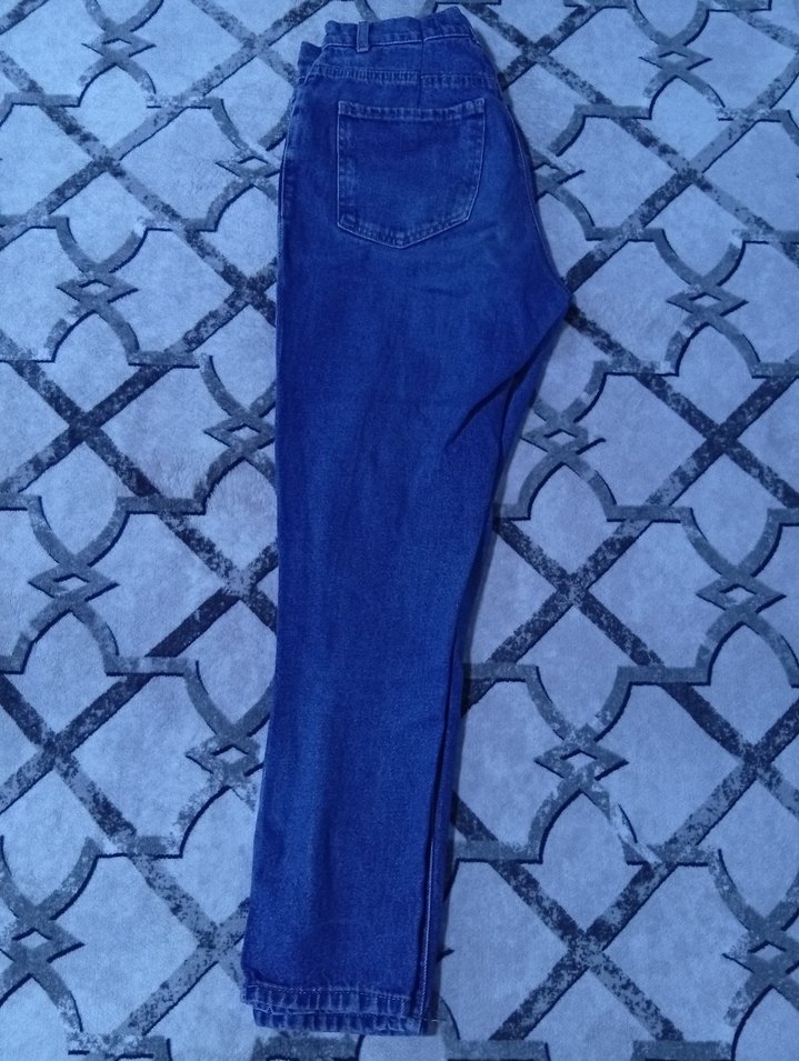 Mavi Düğmeli Midi Boy Kadın Kot Pantolon - Görsel 4