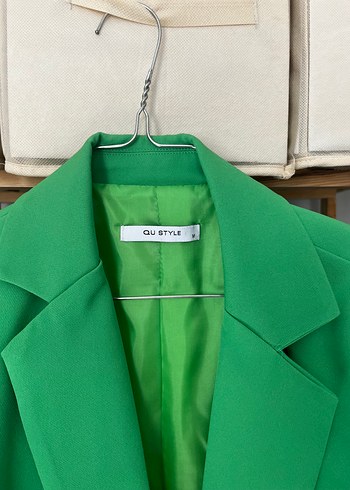 m Beden Yeşil Kadın Midi Blazer