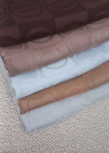 Sütlü kahve Muadil Halka Desen Şal - Görsel 2