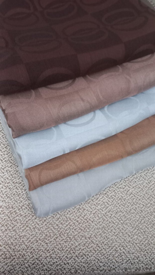 Sütlü kahve Muadil Halka Desen Şal - Görsel 2