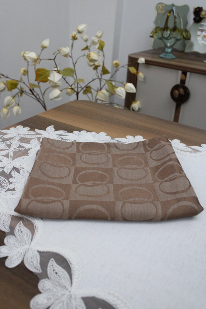 Muadil Halka Desen Bakır Kahve Şal - Görsel 2