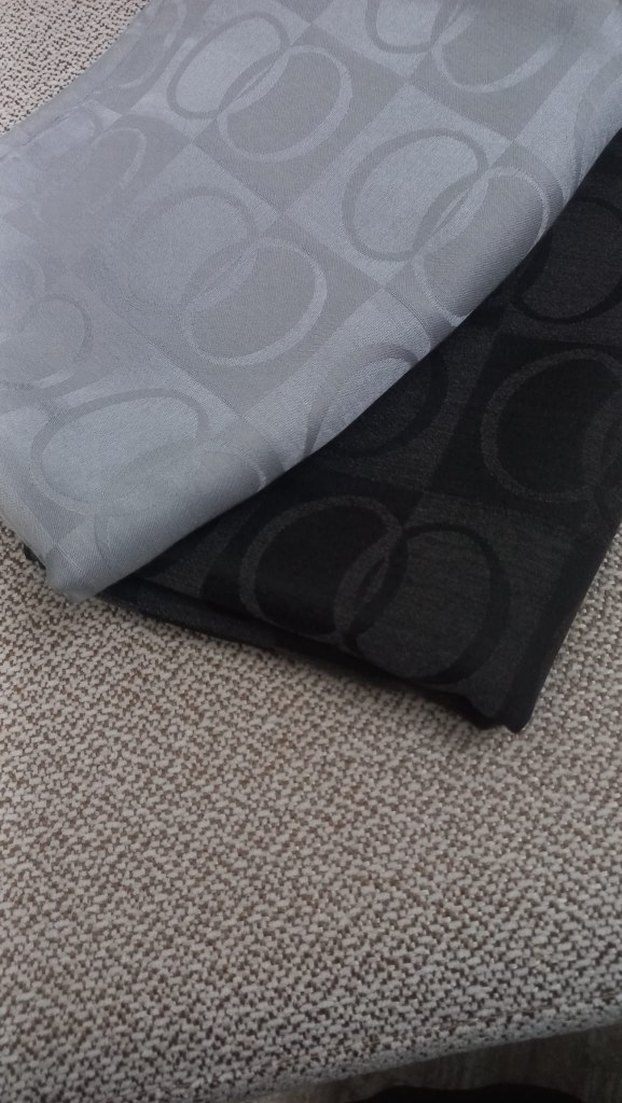 Muadil Halka Desen Gümüş Şal - Görsel 2