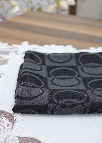 Muadil Halka Desen Antrasit Şal - Görsel 2