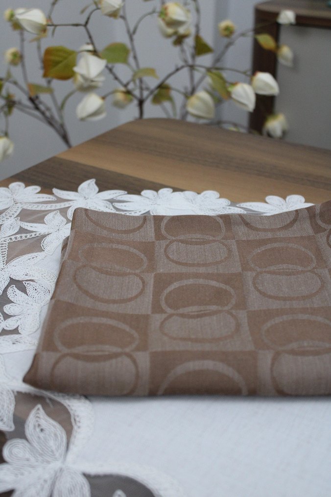 Muadil Halka Desen Bakır Kahve Şal - Görsel 2