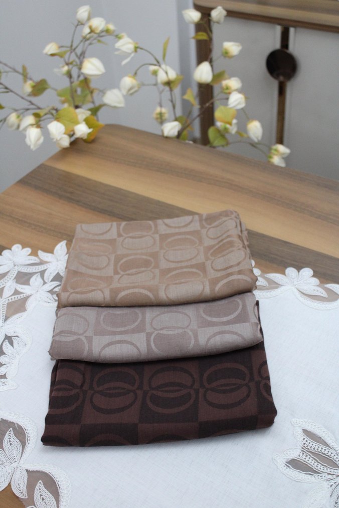 Muadil Halka Desen Bakır Kahve Şal - Görsel 3