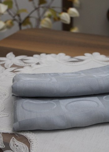 Muadil Halka Desen Gümüş Şal - Görsel 2