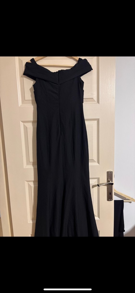 Siyah Drapeli Uzun Kadın Abiye Elbise - Görsel 2