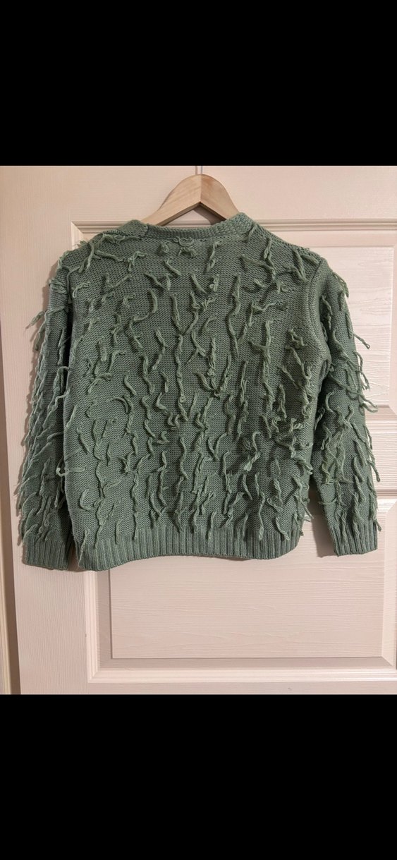 Bohem V Yaka Örgü Kadın Hırka - Görsel 3