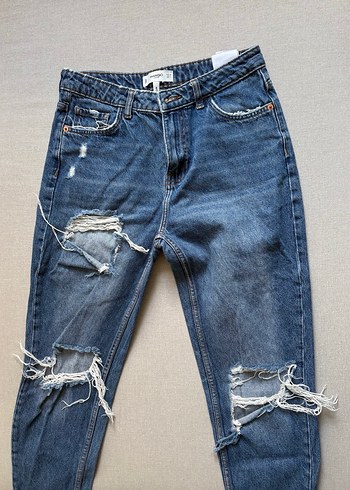 38 Beden Gevşek Kesim Midi Boy Kadın Kot Pantolon