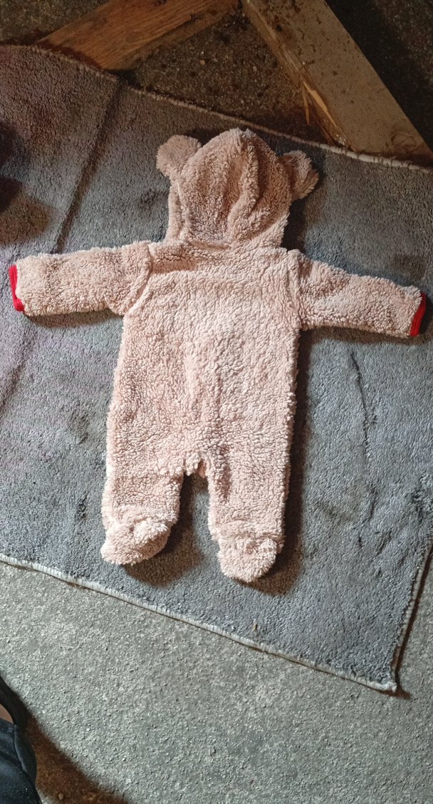 Kahverengi Peluş Bebek Tulumu Ayıcık Detaylı - Görsel 2