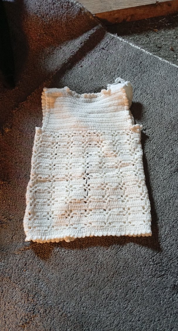 Kız Çocuk Beyaz Örgü Bohem Yelek - Görsel 2