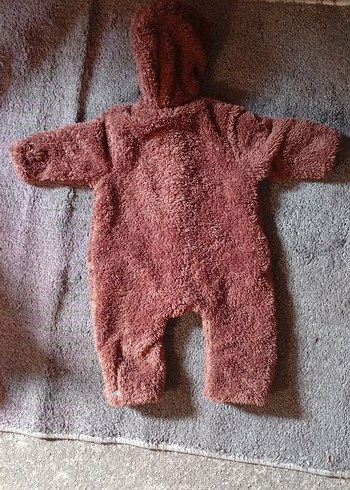 Kahverengi Örgü Bebek Tulumu - Görsel 2