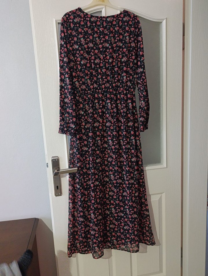 Uzun Kollu, Salaş, Çok Renkli Bohem Elbise - Görsel 4