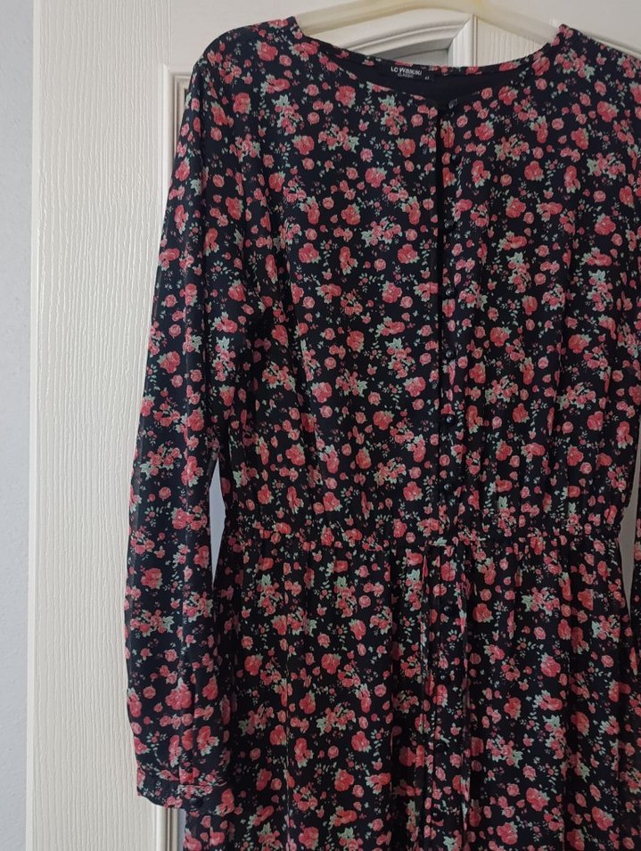 Uzun Kollu, Salaş, Çok Renkli Bohem Elbise - Görsel 5