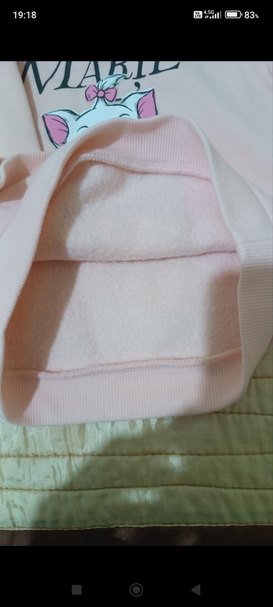 Kız Çocuk Pembe Marie Baskılı Sweatshirt - Görsel 2