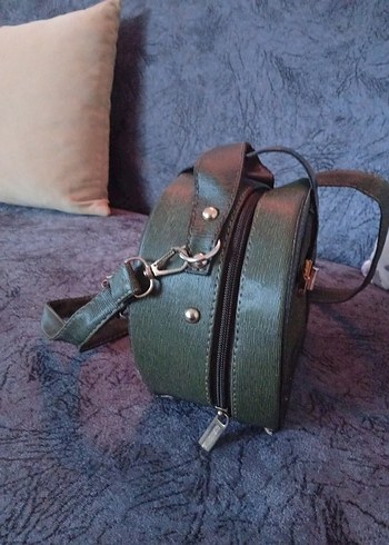 Kahverengi Deri Yılan Desenli Kadın Çanta - Görsel 3