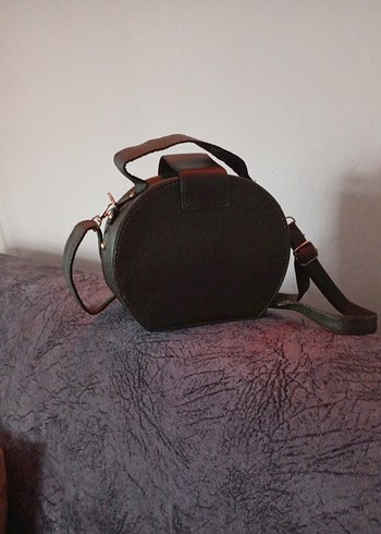 Kahverengi Deri Yılan Desenli Kadın Çanta - Görsel 7