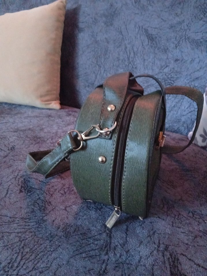 Kahverengi Deri Yılan Desenli Kadın Çanta - Görsel 3