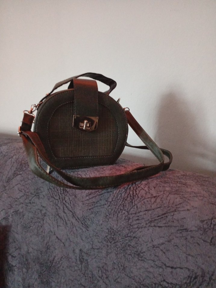 Kahverengi Deri Yılan Desenli Kadın Çanta - Görsel 5