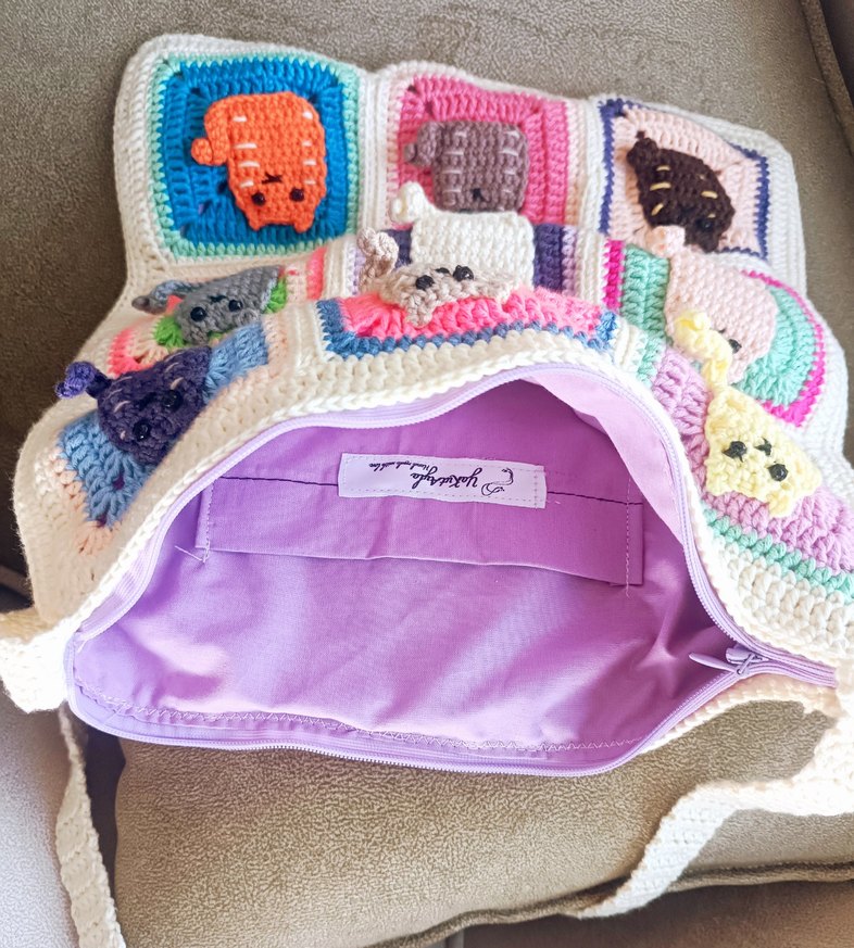 kedi desenli tıgisi kol çantası - Görsel 3