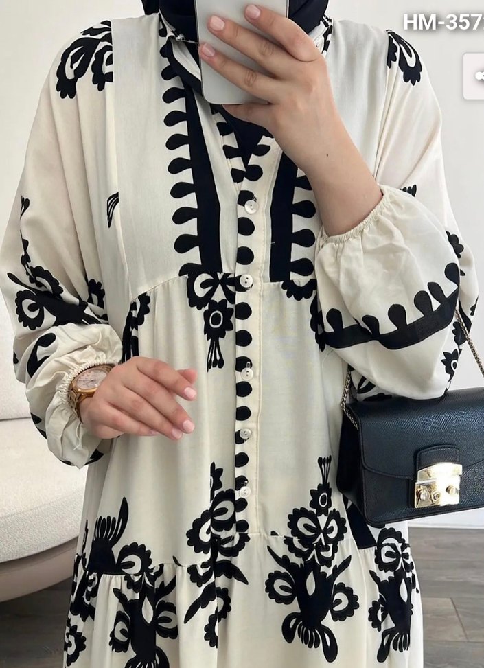 Püsküllü Bohem Desenli Uzun Elbise - Görsel 2