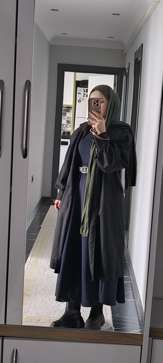 Siyah balon kolu trenç kot - Görsel 3